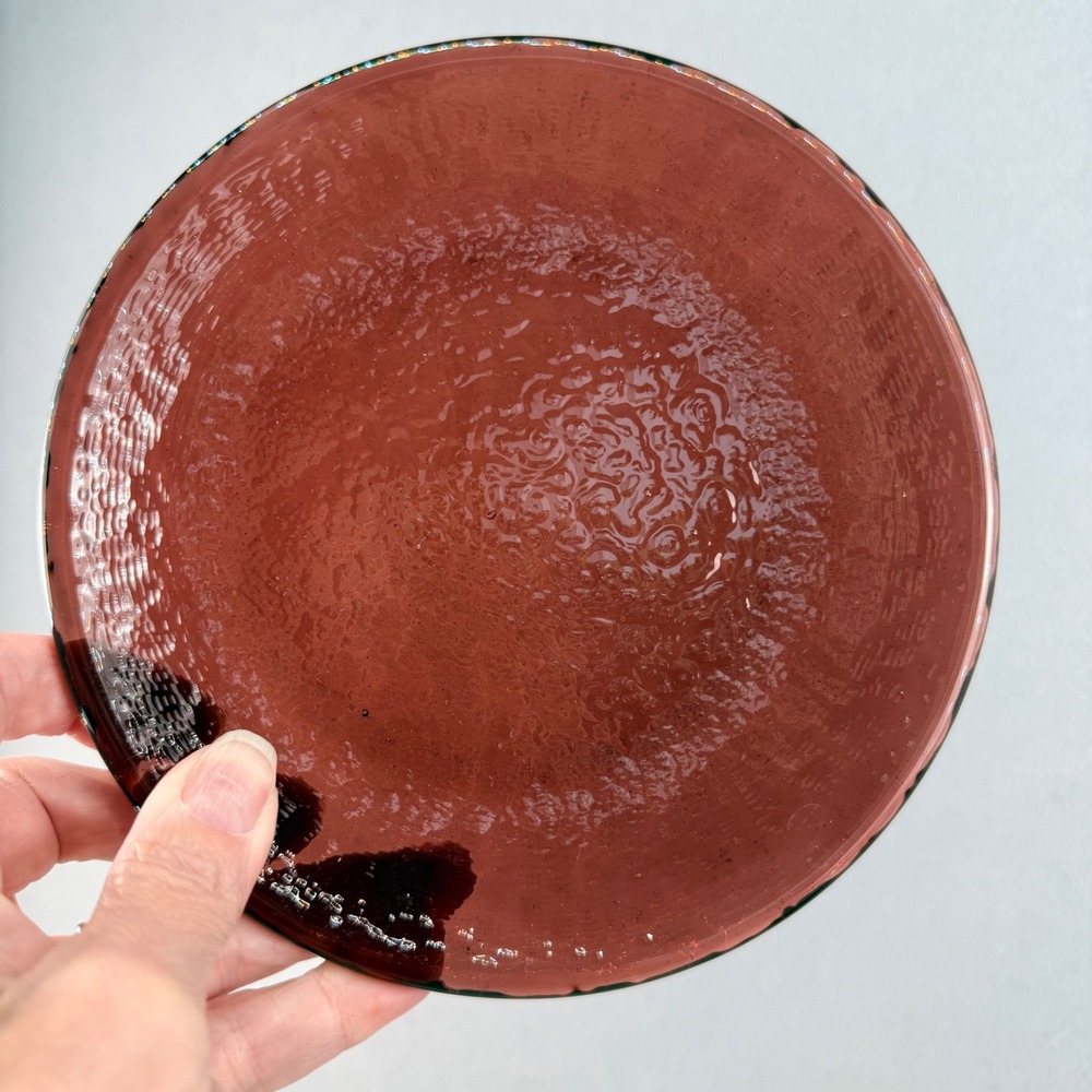 Retired Fire and Light Recycled Glass 6.5" Dessert Plate Plum Purple USA